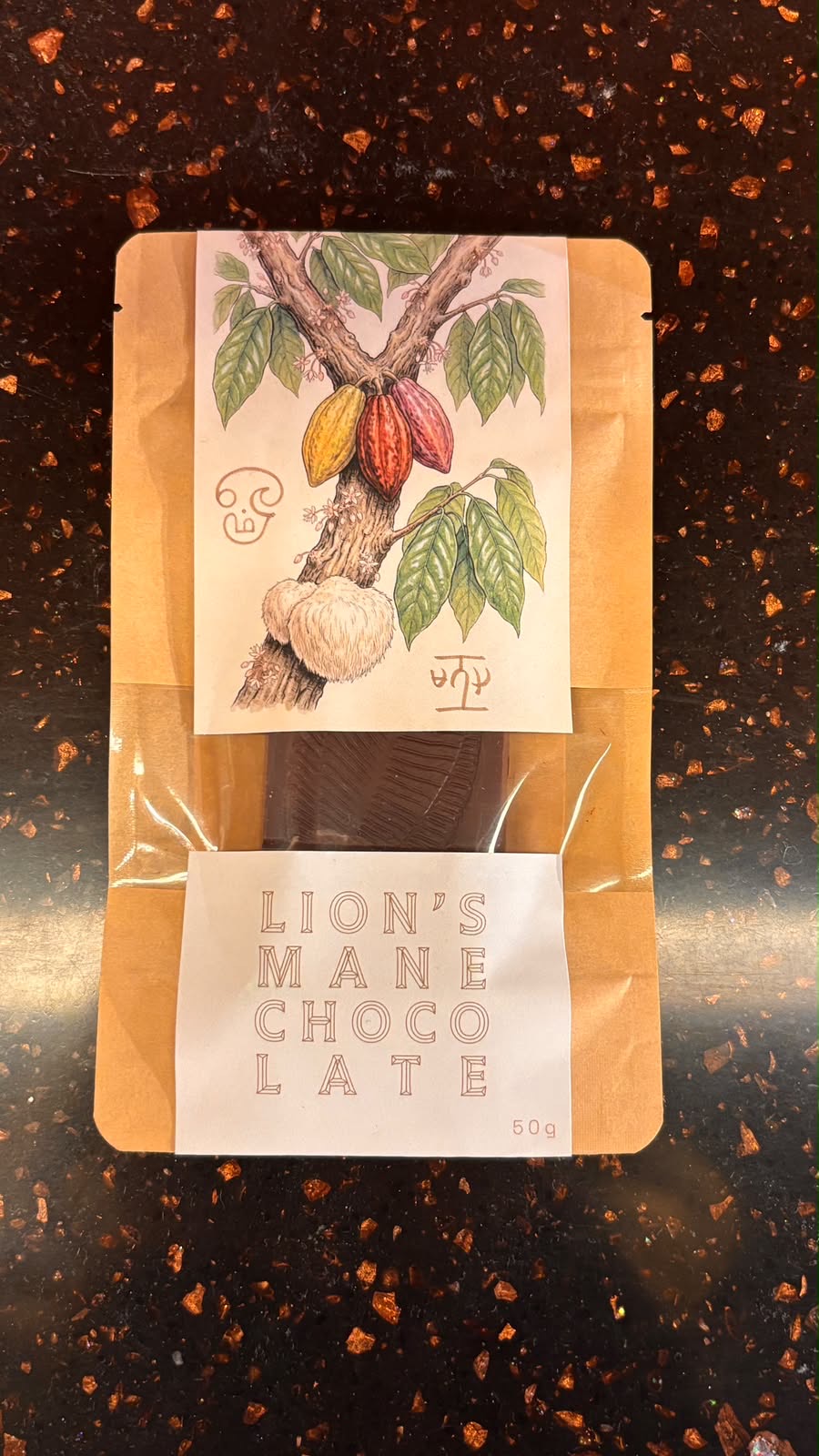 Sjokoladeplate med lion's mane - fra Myta+Myrvann Cacao