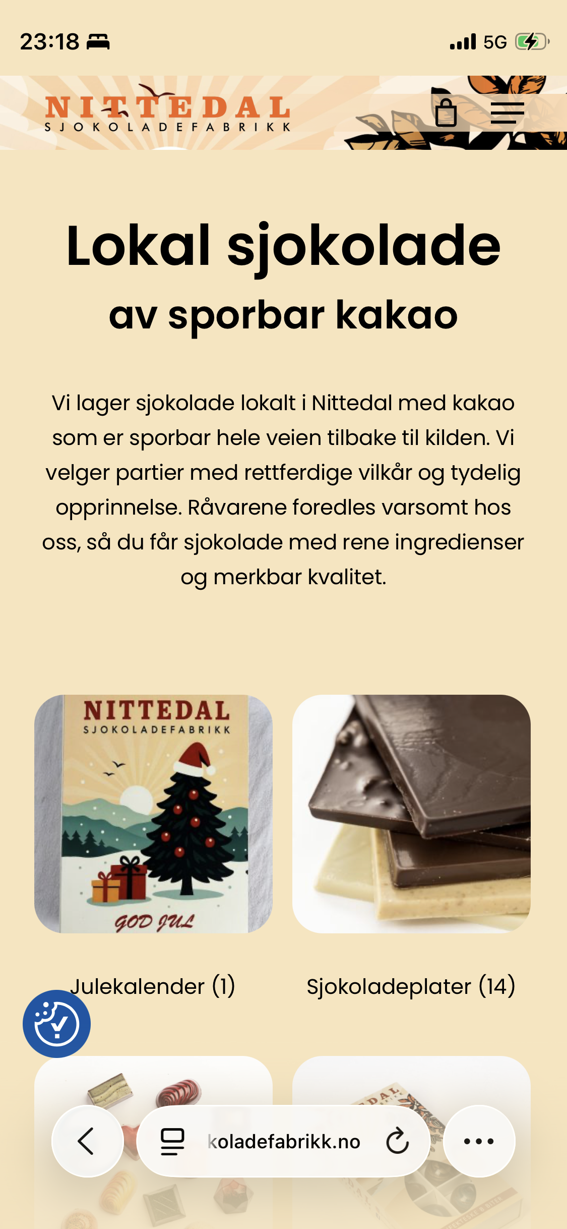 8 konfektbiter i en kjempestor «fyrstikkeske» -Nittedal sjokoladefabrikk