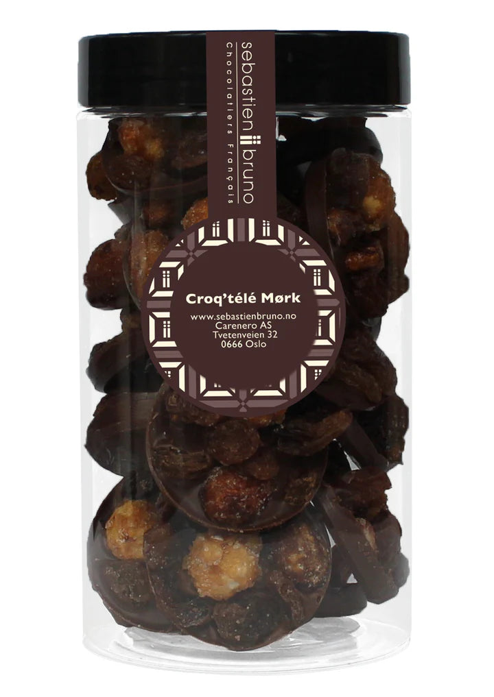 Sjokoladeoblater med nøtter, mandler og rosiner Croq'télé Mørk Stor