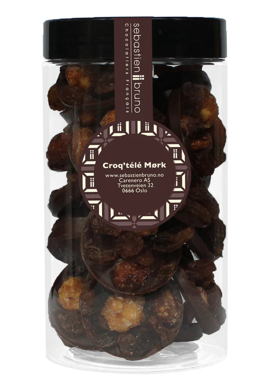 Sjokoladeoblater med nøtter, mandler og rosiner Croq'télé Mørk Stor