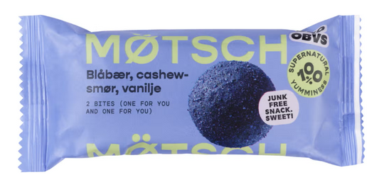 Fruktkuler med blåbær og cashewsmør fra Møtsch