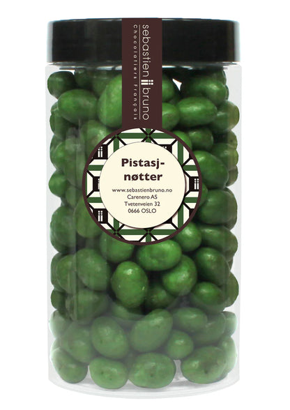 Sjokoladekuler med ristede pistasjnøtter, hvit sjokolade og havsalt Stor